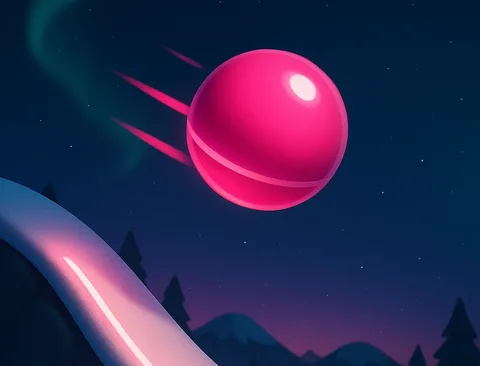 An orb racing down a snowy slope in Orb Rush
